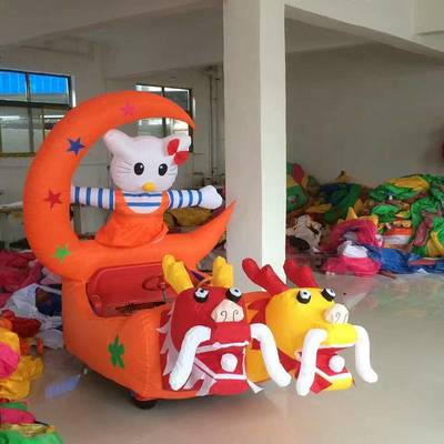 充氣電瓶車 氣模車 彩燈氣模玩具車 兒童廣場游樂車價格